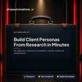 Build Client Personas From Research in Minutes. For agencies, coaches & consultants, content creators & solopreneurs. Research self-install kit card.