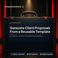Generate Client Proposals From a Reusable Template. For agencies, coaches & consultants & solopreneurs. Admin + Execution self-install kit card.