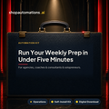 Run Your Weekly Prep in Under Five Minutes. For agencies, coaches & consultants & solopreneurs. Operations self-install kit card.